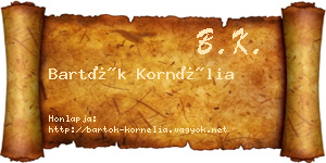 Bartók Kornélia névjegykártya